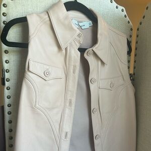 Coach Lamb Leather Vest - Blush Pink/Peachy